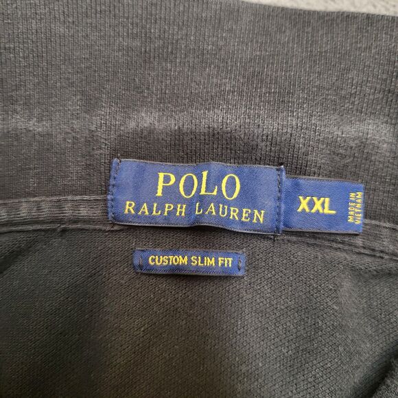 Polo Ralph Lauren Polo Shirt Mens 2XL Black Short Sleeve Custom Slim Fit - Picture 2 of 6